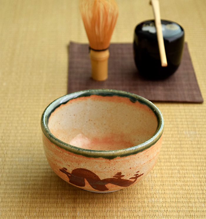 織部抹茶茶碗 - 陶芸